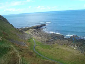 Coastal path and rocky shoreline